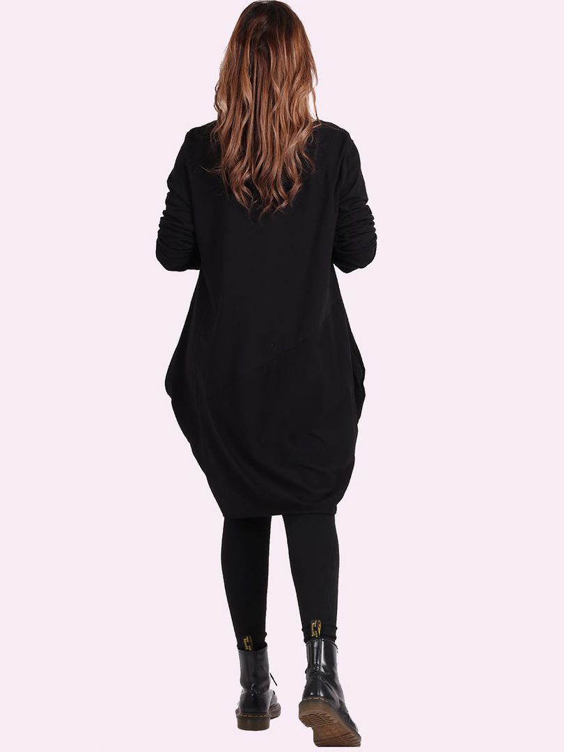 Sasha Cotton Long Sleeved Dress Black image 3